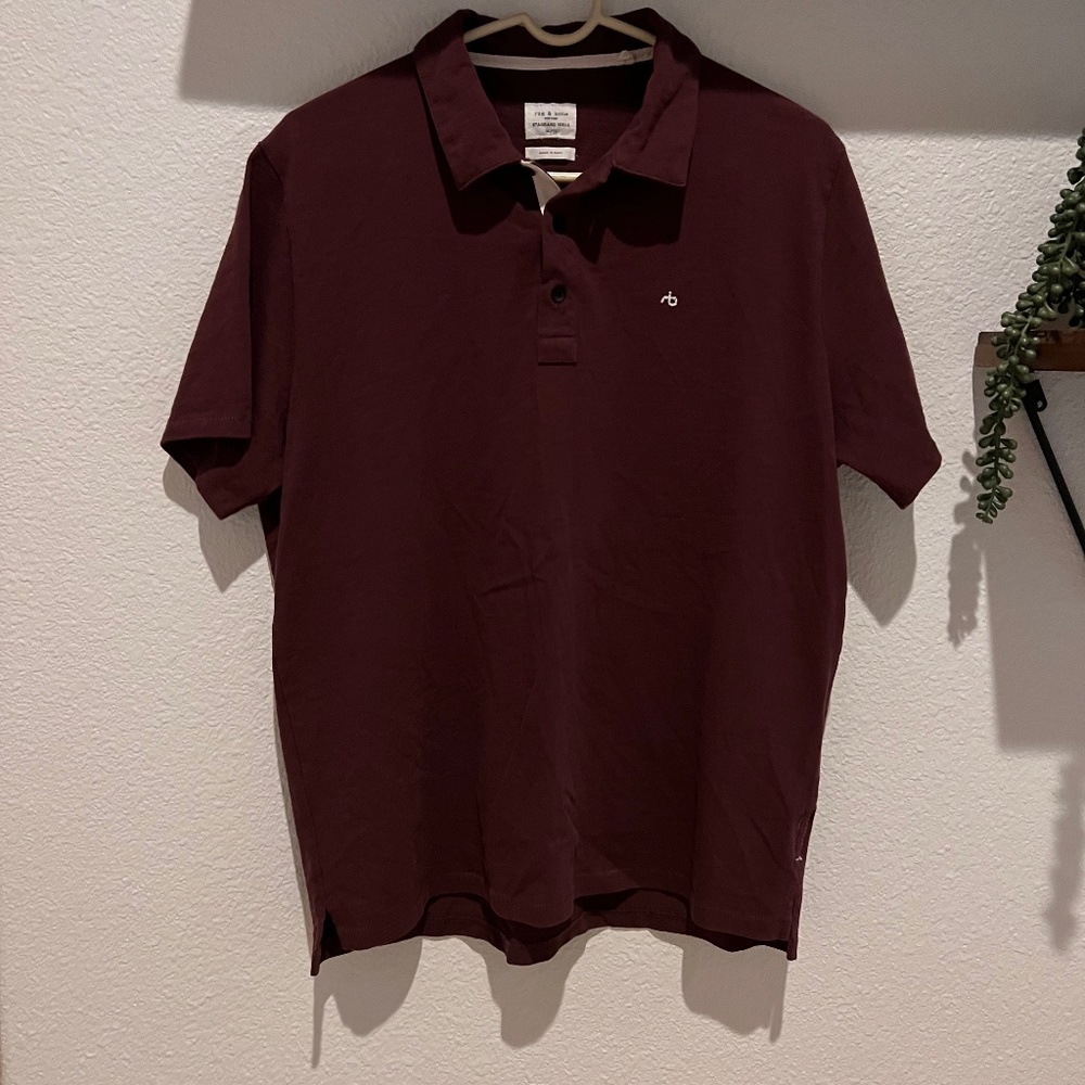 Rag & bone maroon polo mens XL